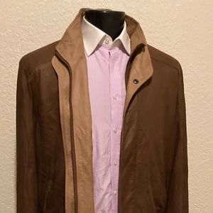 Remy Leather Double Collar Jacket 40 Brown Medium